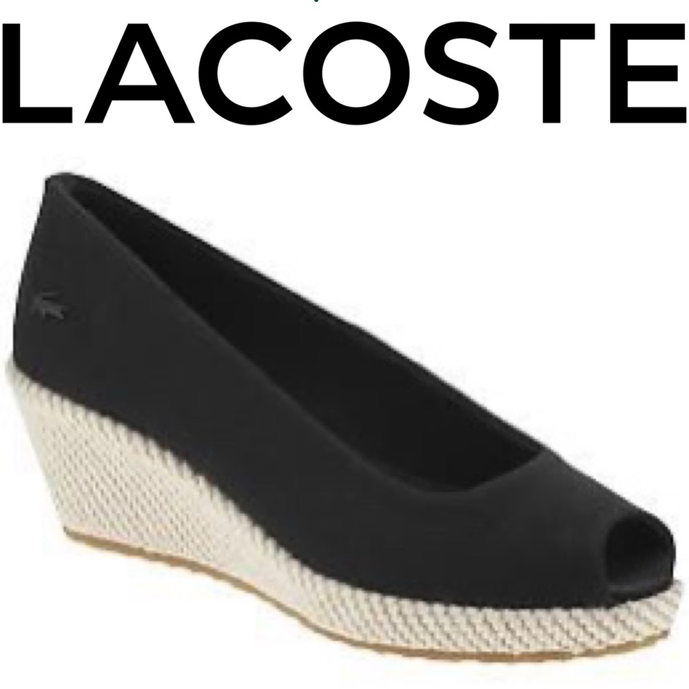 Lacoste Calvante Peep Toe Wedge Espadrille